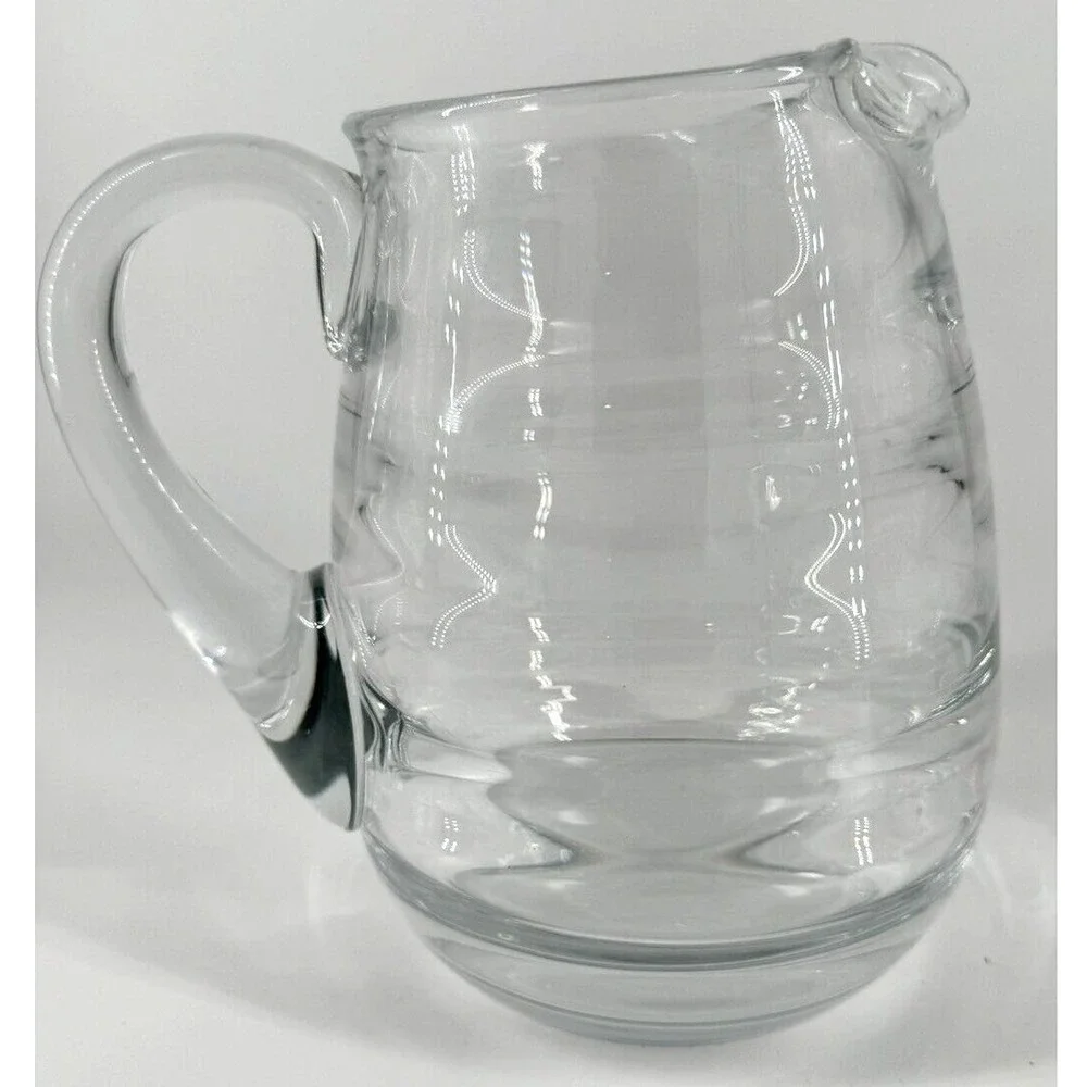 Pitcher Glass Bee Hive Ribbed Heavy Clear 7.5